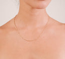 Half Paperclip & Half Diamond-Cut Necklace