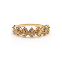 Yellow Pear Diamond Halo Band