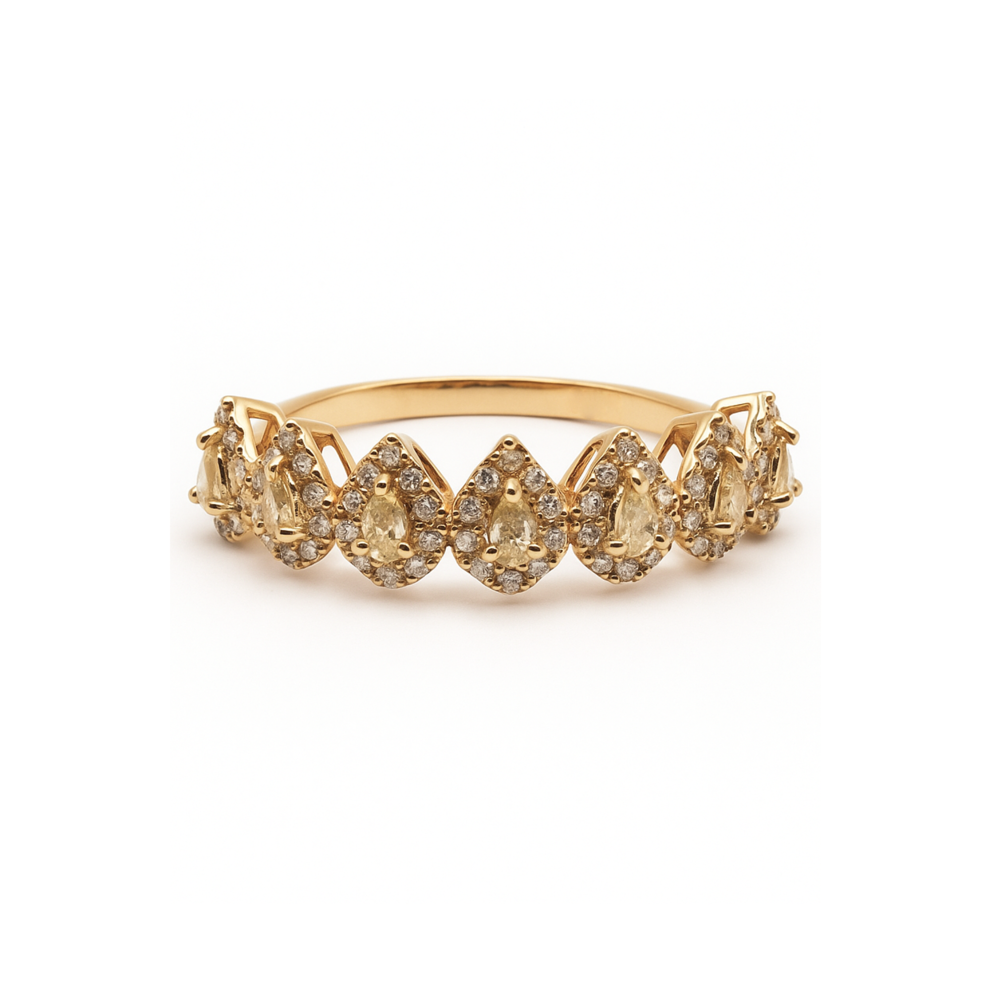 Yellow Pear Diamond Halo Band
