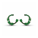 Mixed-Cut Hoop Earrings –  Emeralds