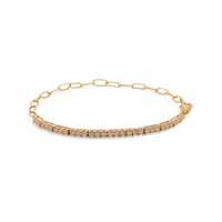Paper Clip & Tennis Bracelet – Diamonds & Yellow Gold