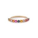 Rainbow Sapphire Band in Yellow Gold