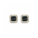 Statement Illusion Princess Halo Studs – Blue Sapphires & Diamonds