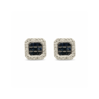 Statement Illusion Princess Halo Studs – Blue Sapphires & Diamonds