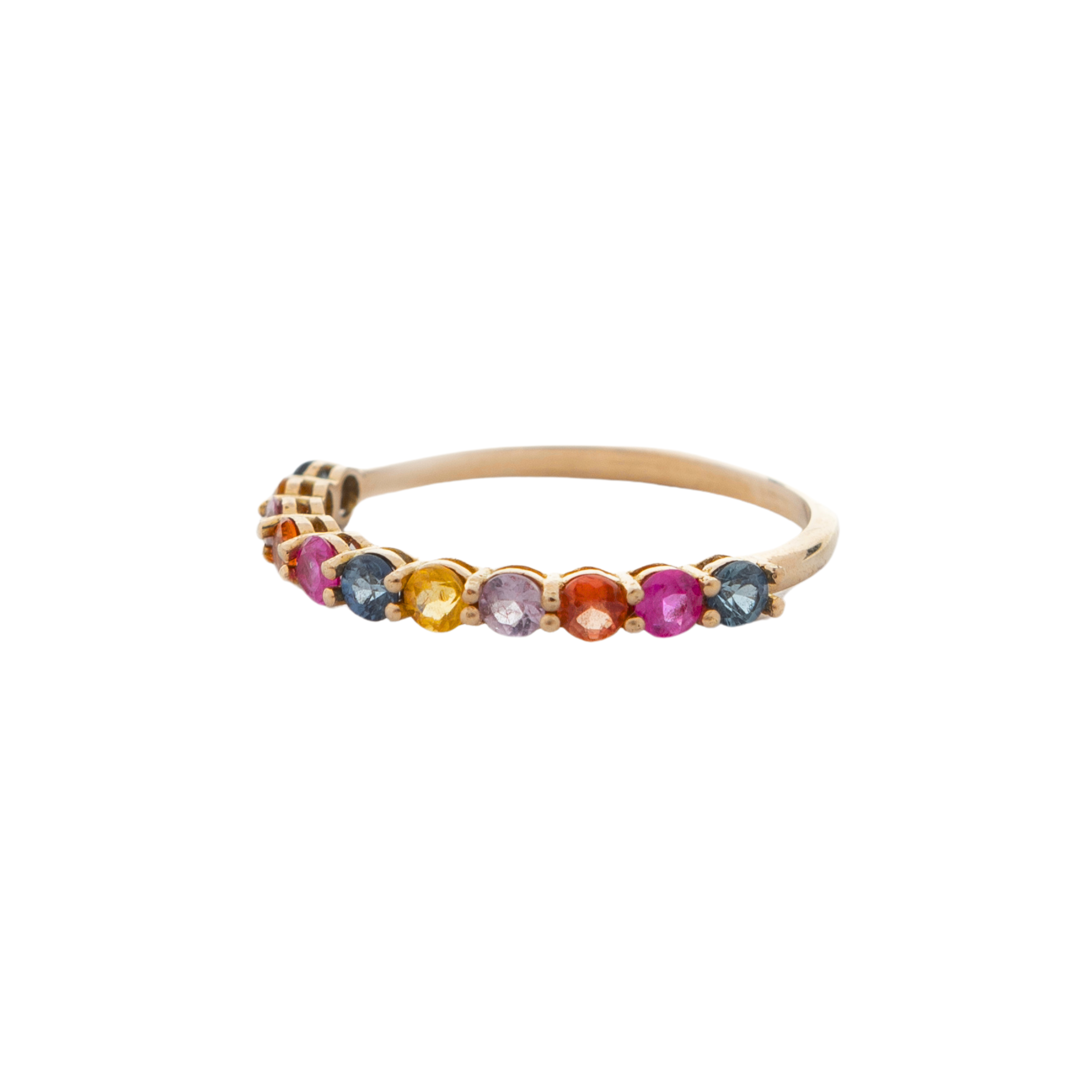 Rainbow Sapphire Band in Yellow Gold
