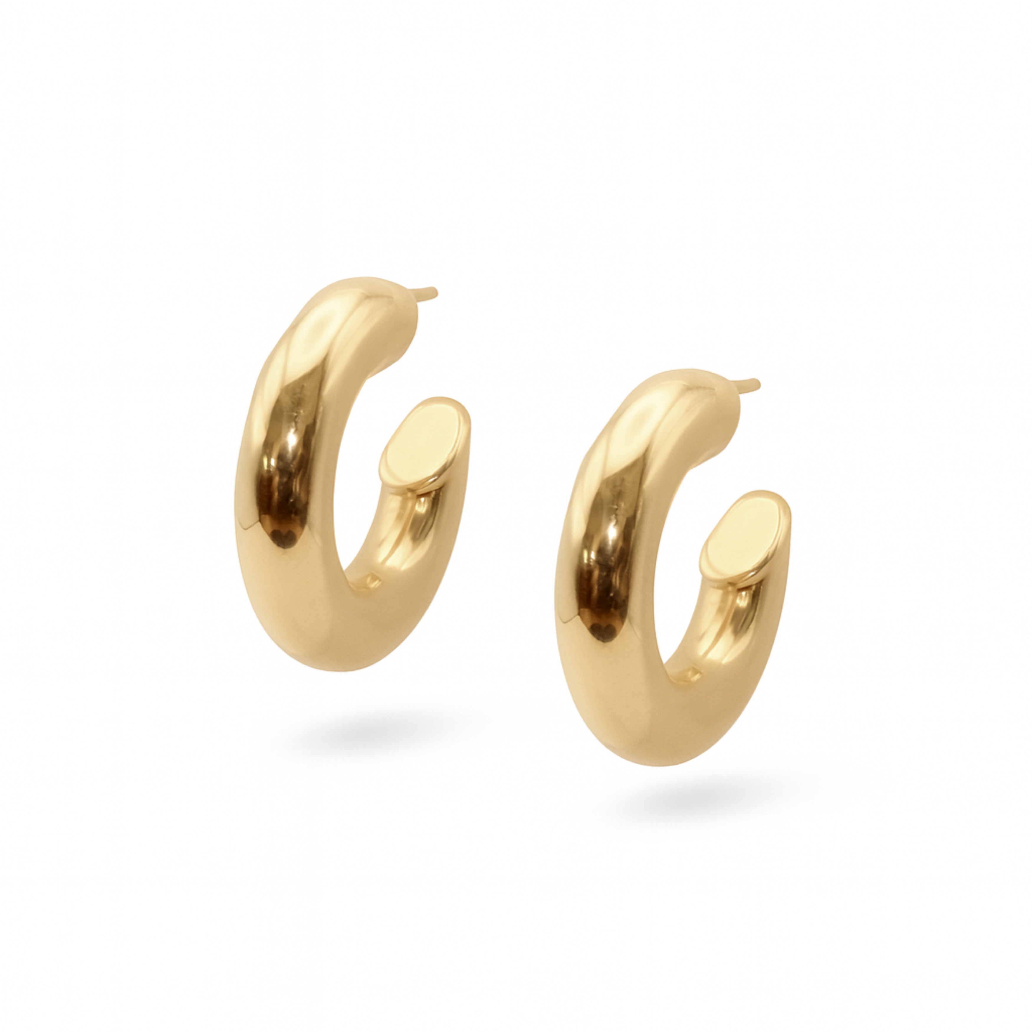 Chunky Hollow Hoops – Yellow Gold