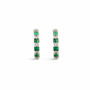 Double Baguette Hoops – Emeralds & Diamonds