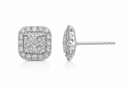 Illusion Square Diamond Halo Studs