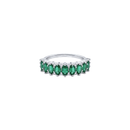 Ten Marquise Emerald  & Round Diamond Band