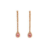 Statement Pear Drop Earrings – Diamond & Pear Pink Sapphire