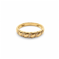 Sparkling Chunky Band - Yellow Gold & Diamonds