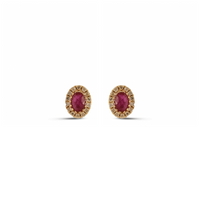 Halo Studs - Rubies and Diamonds