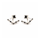Princess-Cut Studs with Jackets  – Blue Sapphires  & Diamonds