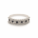 Triple Ring – Blue Sapphires & Diamonds