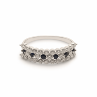 Triple Ring – Blue Sapphires & Diamonds