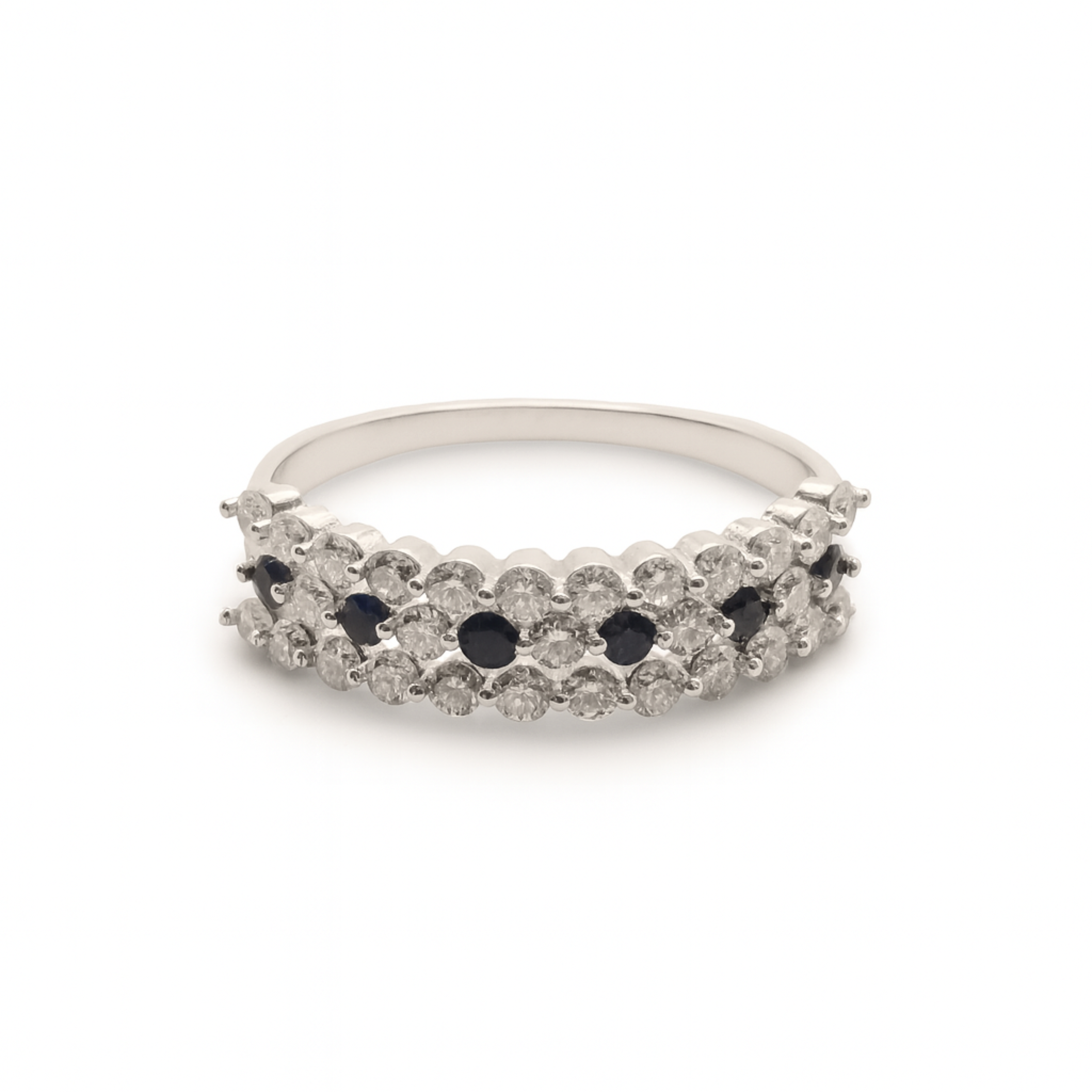 Triple Ring – Blue Sapphires & Diamonds