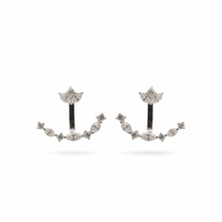 Lotus Flower Earrings  –  Diamonds