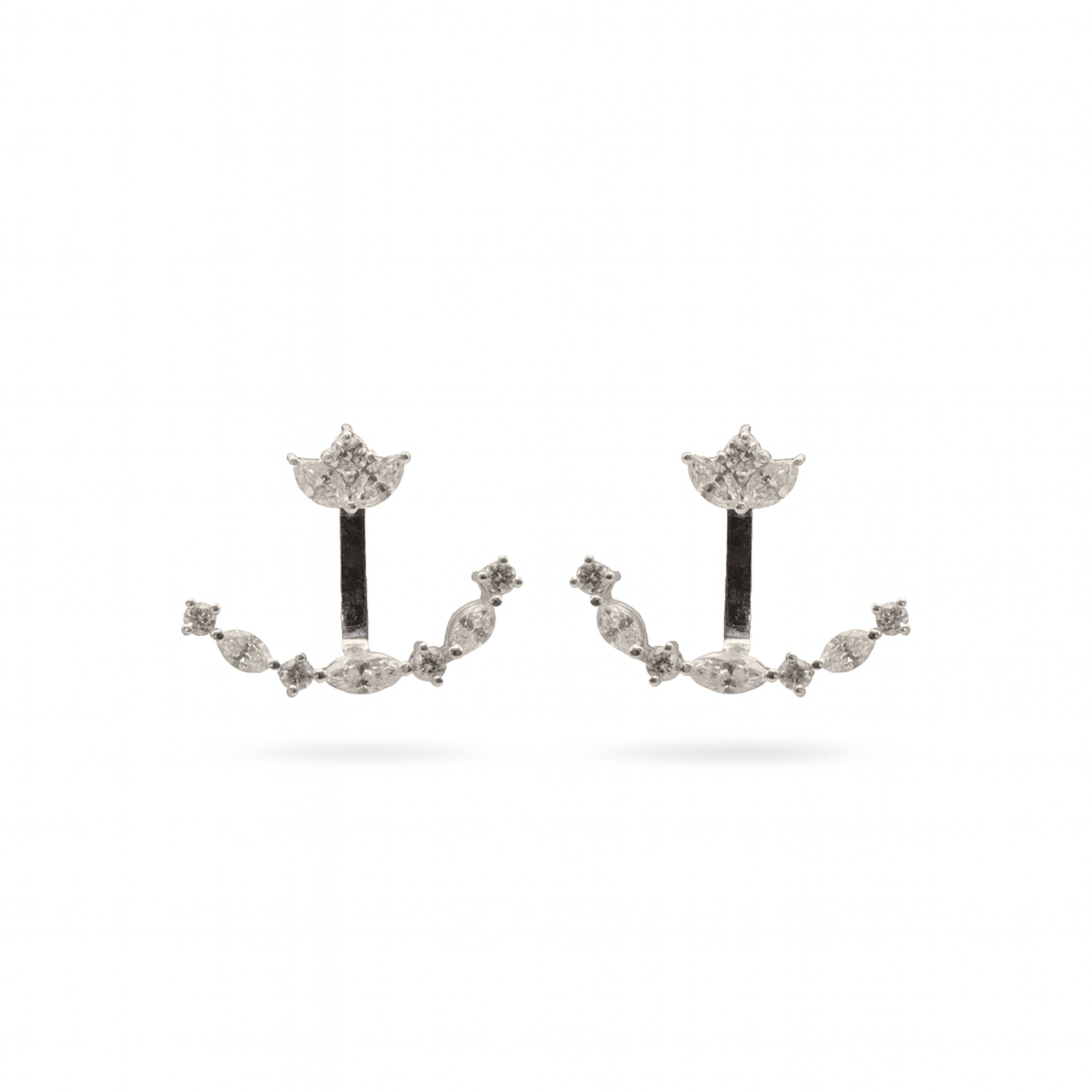 Lotus Flower Earrings  –  Diamonds
