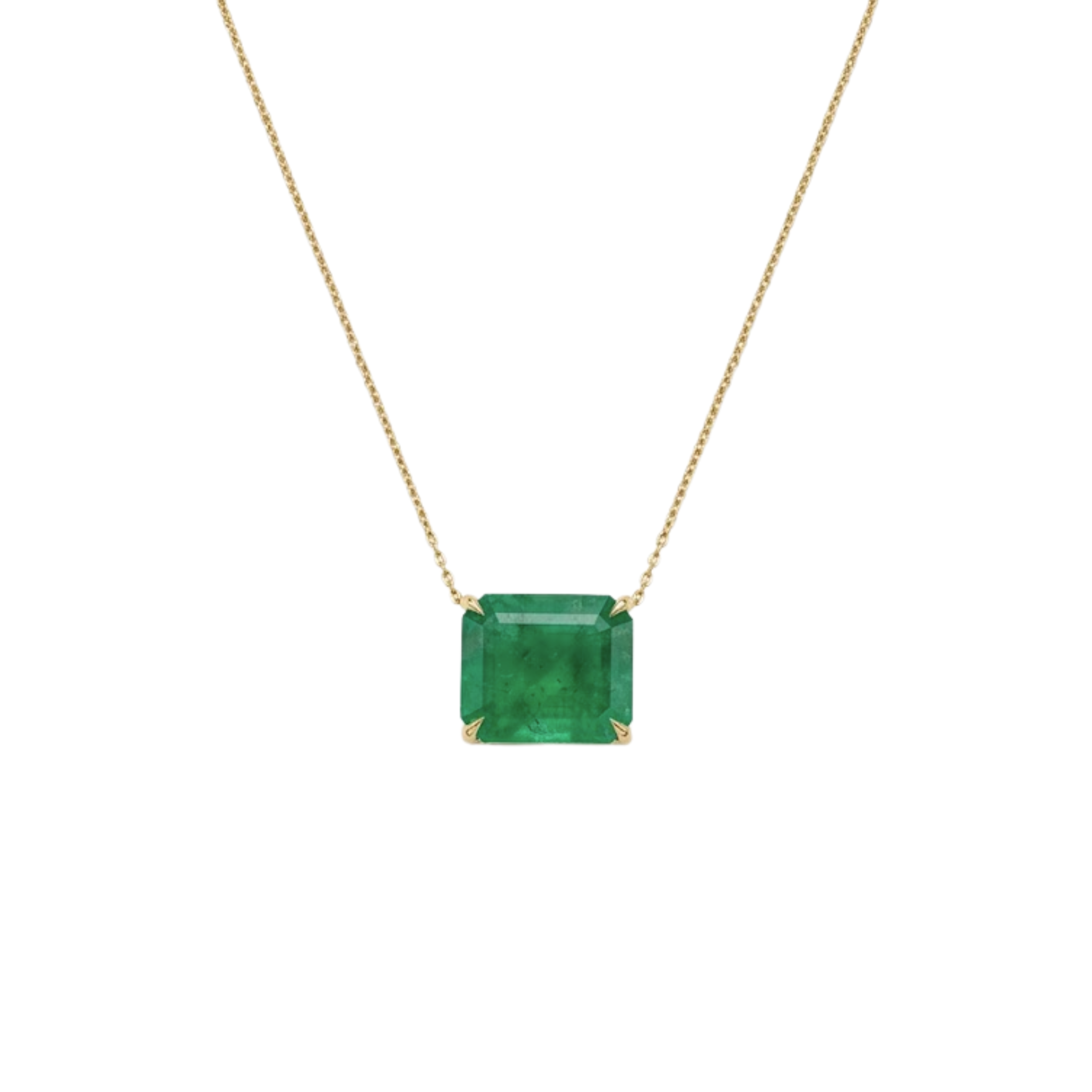 Statement Horizontal Emerald Necklace