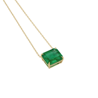 Statement Horizontal Emerald Necklace