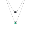 Two Layer Pear Emerald & Oval Sapphire Necklace