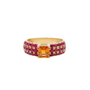 Princess Orange Sapphire & Ruby Band Ring