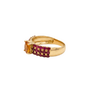 Princess Orange Sapphire & Ruby Band Ring