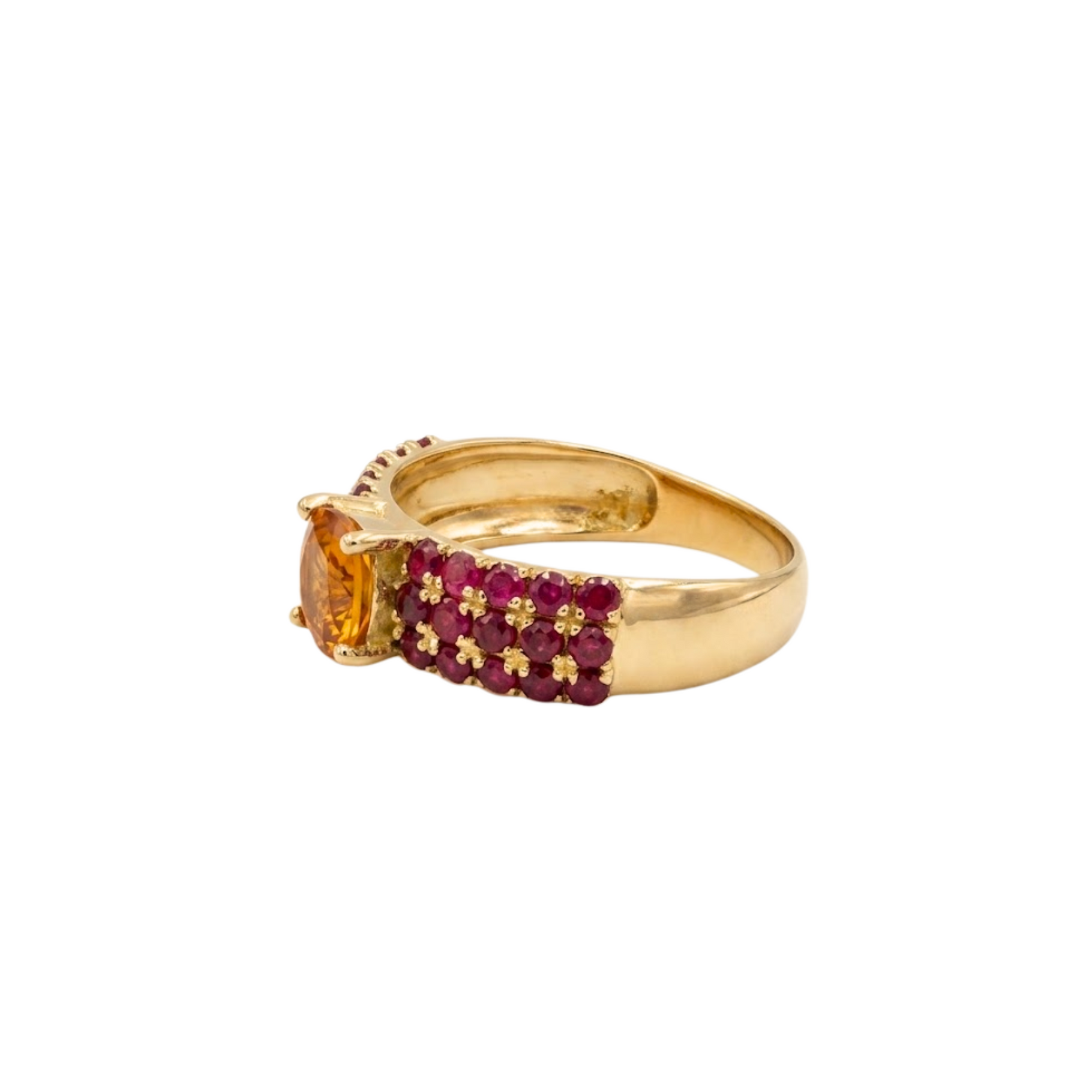 Princess Orange Sapphire & Ruby Band Ring