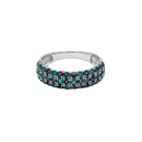 Triple Amethyst & Emerald Chunky Band