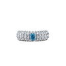 Radiant Blue Diamond & Diamond Chunky Band Ring