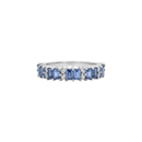 Vertical Baguette Sapphire & Round Diamond Band
