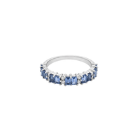 Vertical Baguette Sapphire & Round Diamond Band