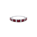 Vertical Baguette Ruby & Round Diamond Band