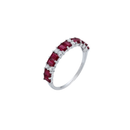 Vertical Baguette Ruby & Round Diamond Band