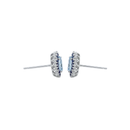 Oval Aquamarine Studs with Sapphire & Diamond Double Halo