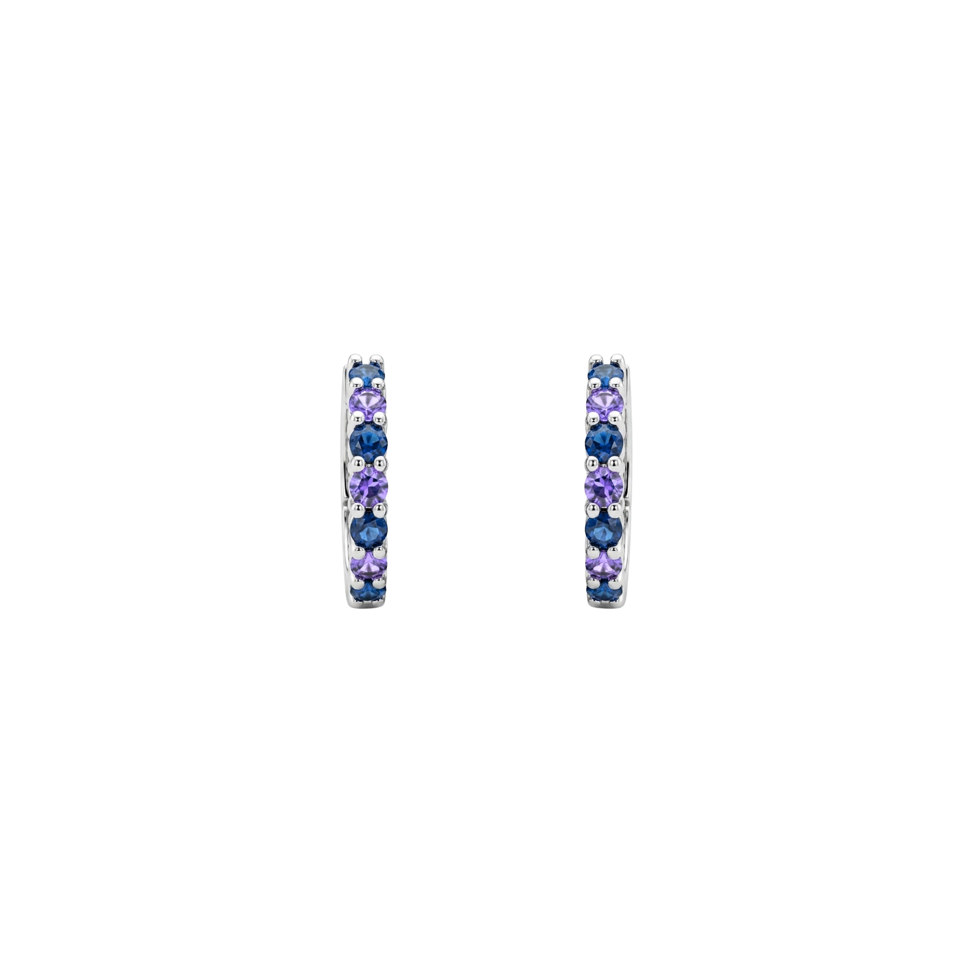 Amethyst & Sapphire Small Hoops