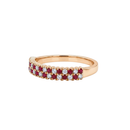 Double Ruby & Diamond Alternating Ring