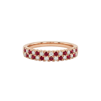 Double Ruby & Diamond Alternating Ring