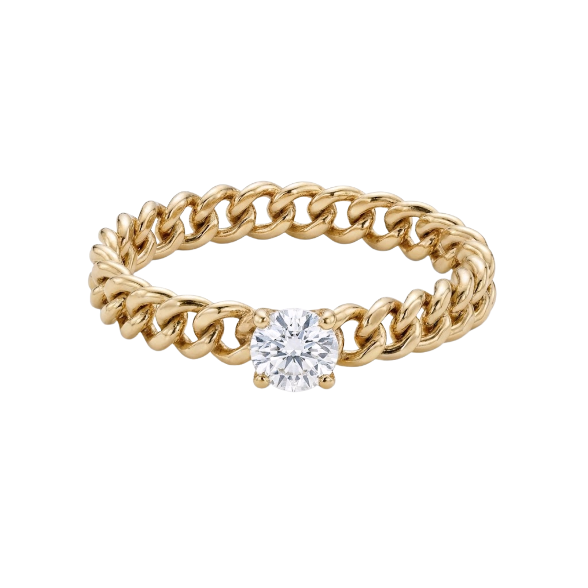 Round Diamond Solitaire Chain Ring
