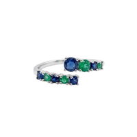 Dégradé Sapphire & Emerald Open Band