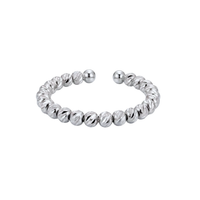 White Gold Bead Diamond-Cut Band