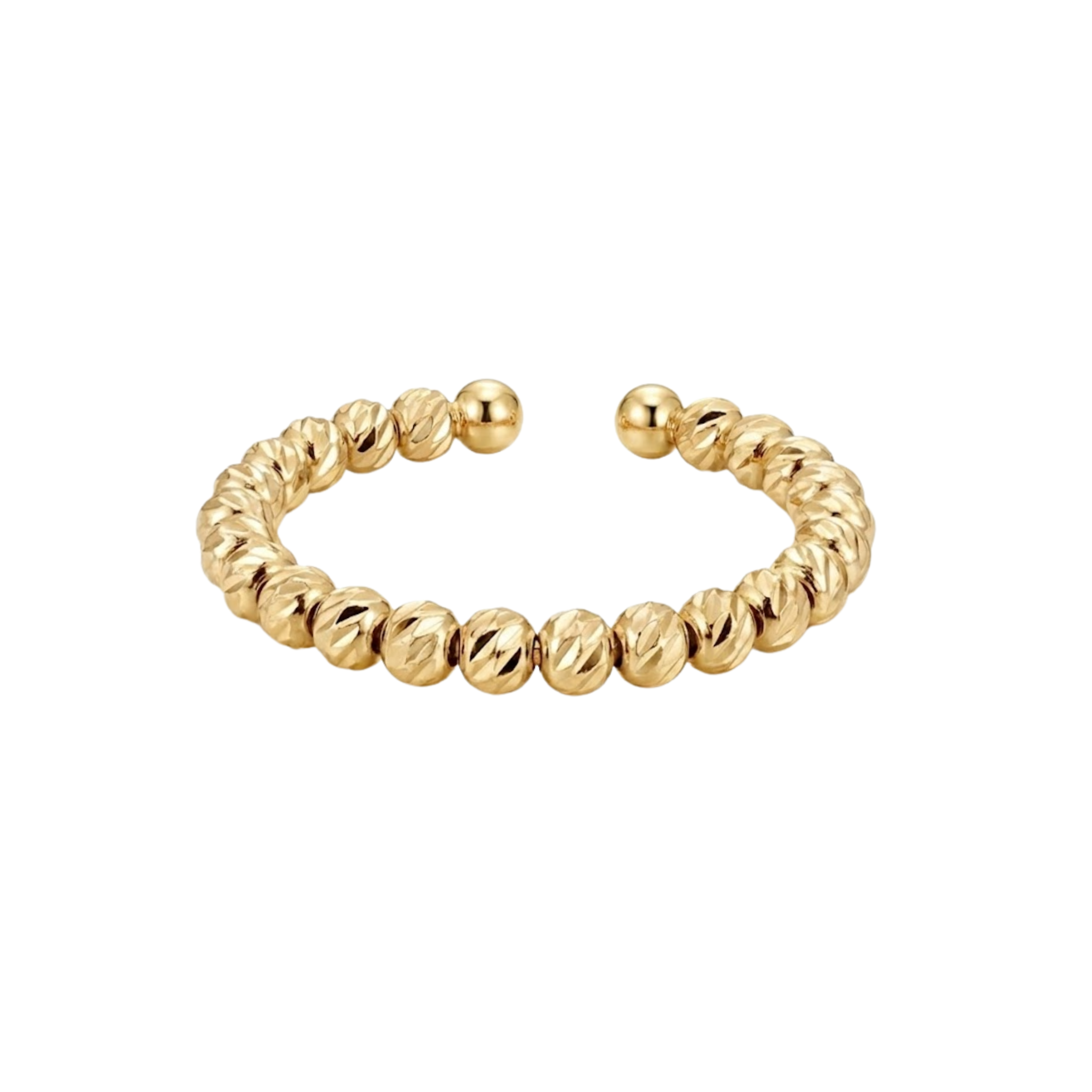 Yellow Gold Bead Diamond-Cut Band