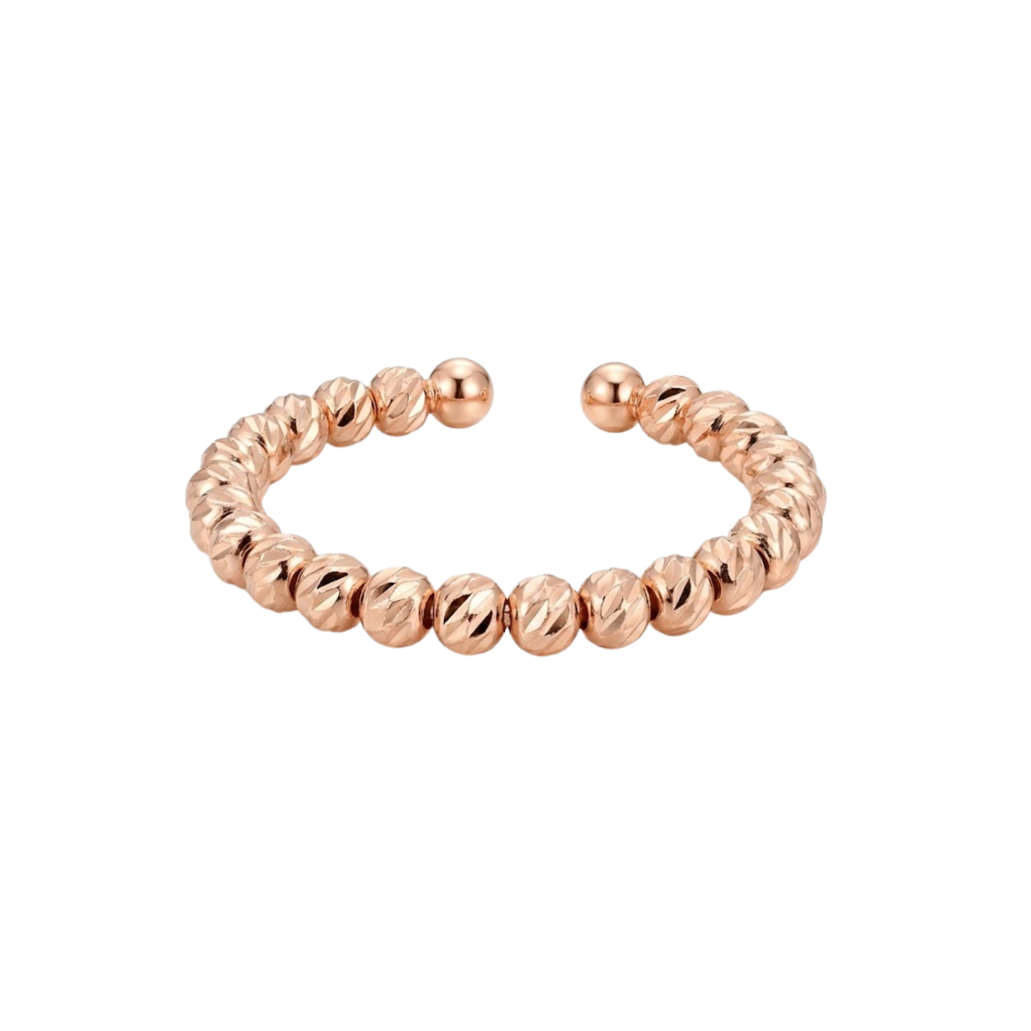 Rose Gold Bead Diamond-Cut Band