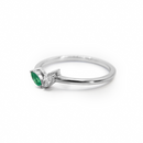 Diamond & Emerald Leaf Ring