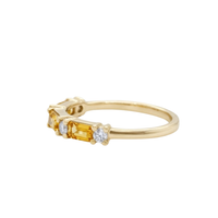 Yellow Sapphire Baguette & Diamond Ring