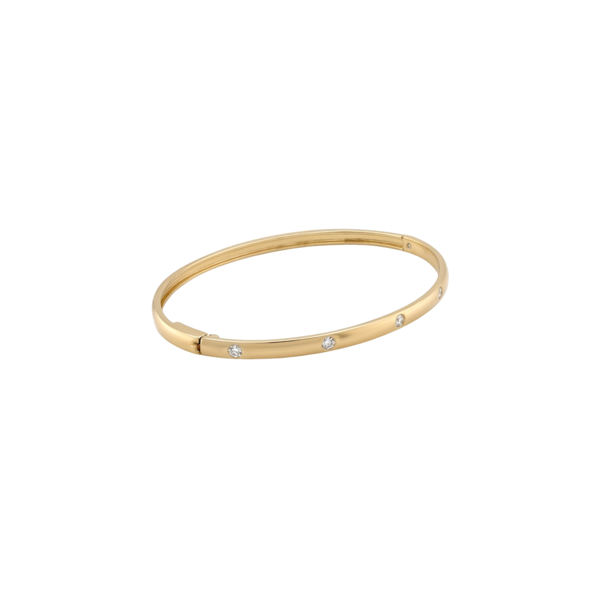 Flush Set Round Diamond Bangle