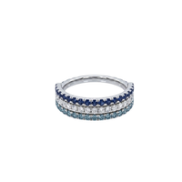 Articulated Eternity Band with Sapphires, Blue Diamonds & Diamonds
