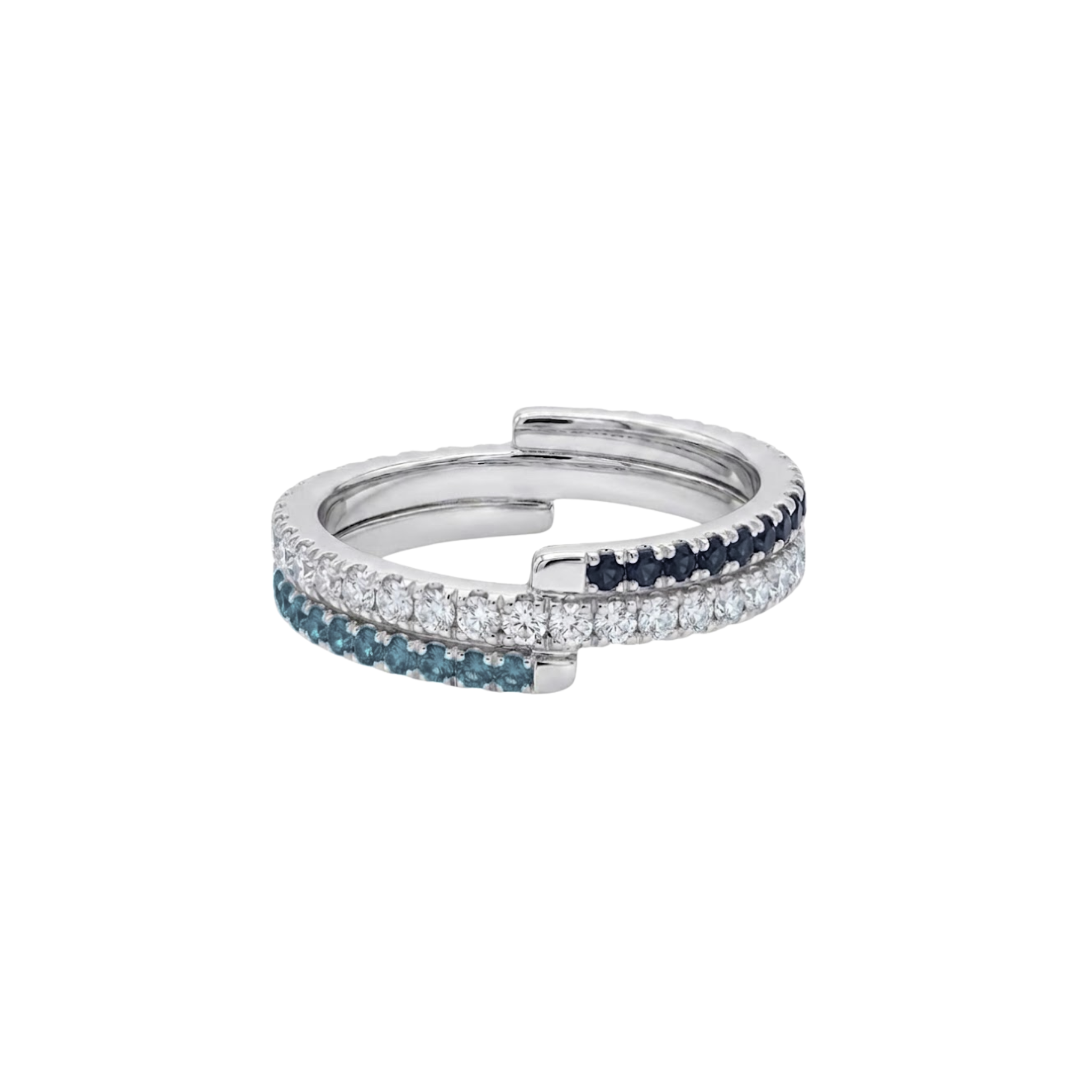 Articulated Eternity Band with Sapphires, Blue Diamonds & Diamonds