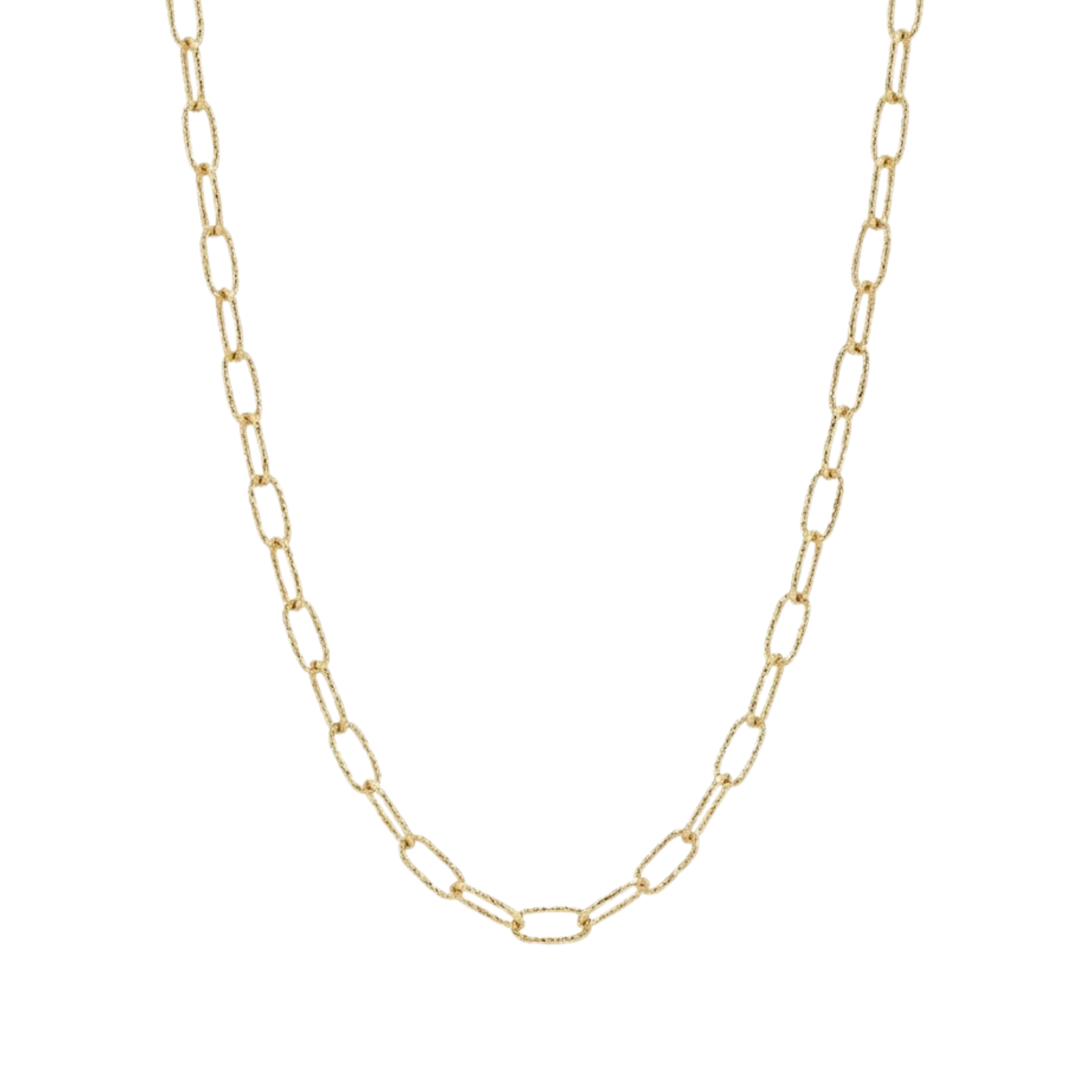Half Paperclip & Half Diamond-Cut Necklace