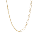 Half Paperclip & Half Diamond-Cut Necklace